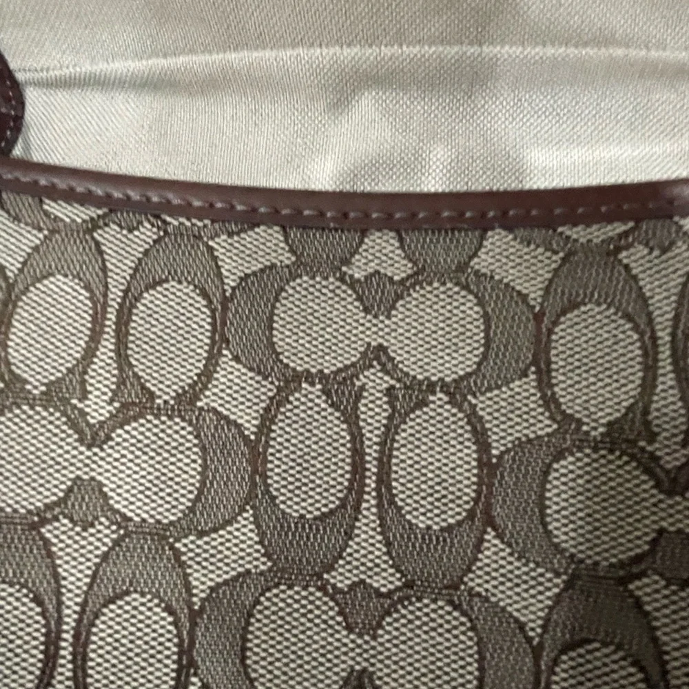 Coach Brown Signature Canvas Buckle Shoulder Bag